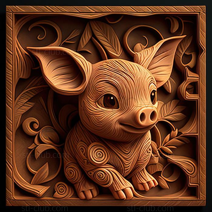 Anime st Piglet Pua from Moana